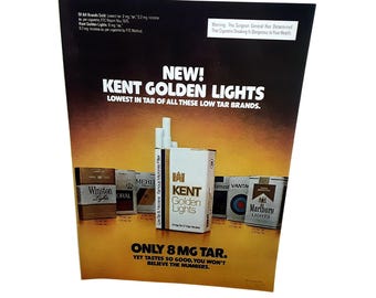 1976 Kent Cigarette Advertising, Golden Lights Menthol Print Ad