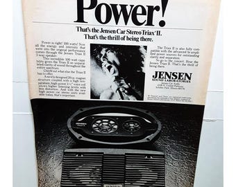 1980 Jensen Triax II Car Stereo Speakers Original print ad Vintage 80s