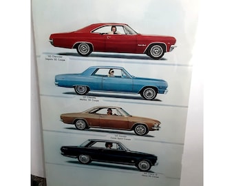 Large Car Ad 1965 Chevrolet (GM General Motors Company Classic Old