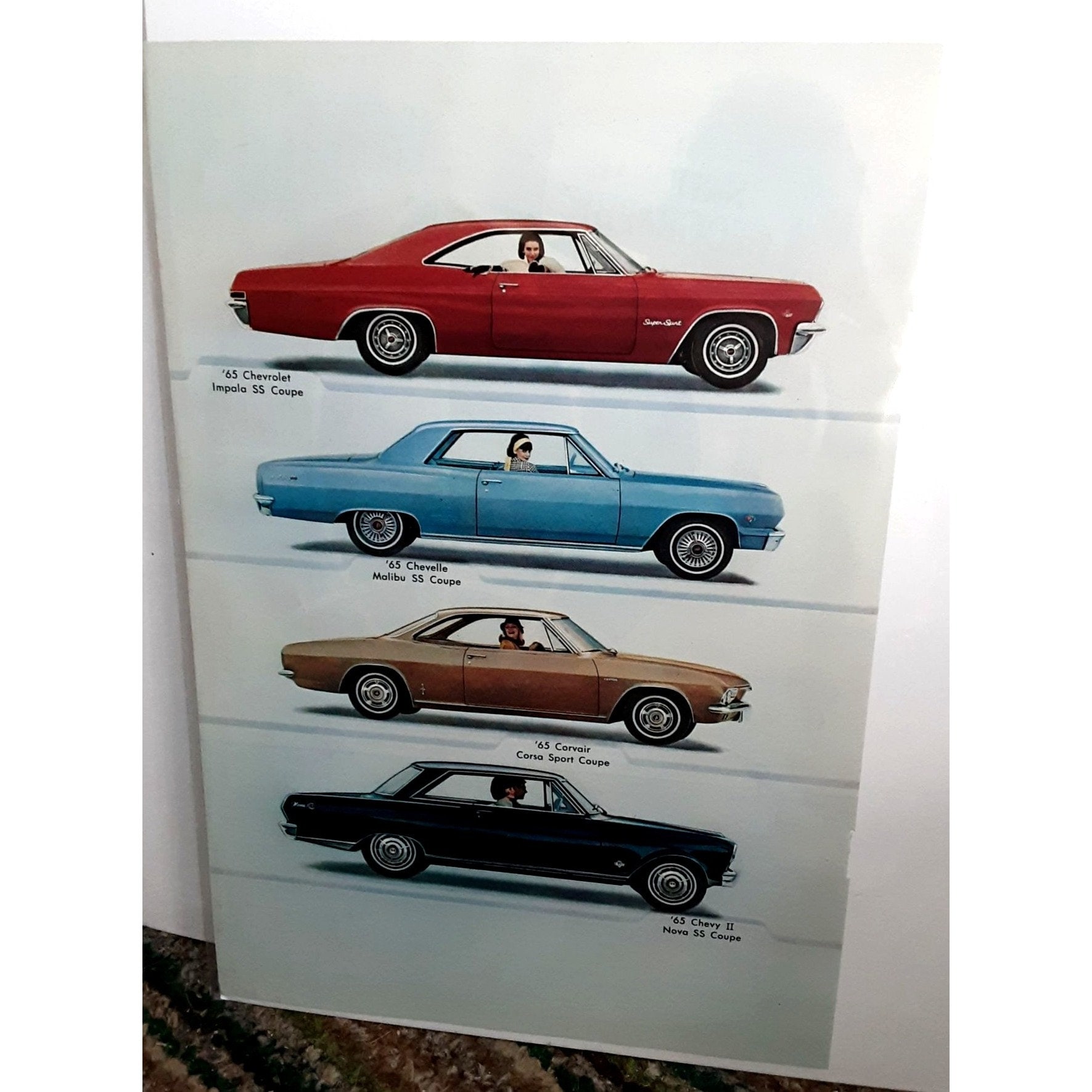 春のコレクション Chevy 1965 Impala Ad Print II Chevy Corvair Malibu Chevelle 語学・辞書・学習参考書