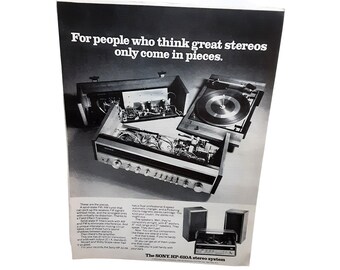 1972 Sony HP 610A Stereo System Vintage Print Ad 70s
