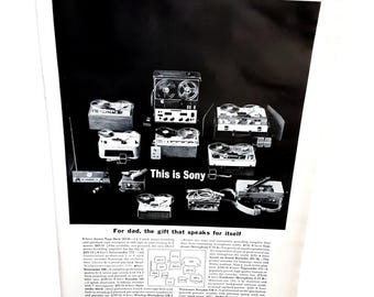 1963 Sony Superscope Tape Players Vintage Print Ad Original