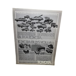 1977 Toyota Celebration Print Ad Corolla Celica Truck Promo Gifts Car Ad