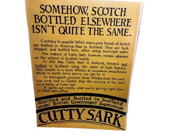 1977 Cutty Sark Scotch Ad Bottled in Scotland Vintage Liquor Print