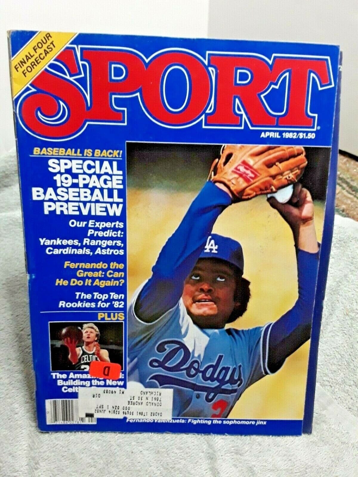 Sport Magazine April 1982 Fernando Valenzuela Dodgers Baseball 