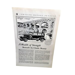 1929 Chrysler 75 Royal Sedan Print Ad – Vintage Car Advertisement – Antique Auto Ephemera – Classic Chrysler Wall Art