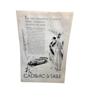 1929 Cadillac LaSalle Print Ad – Vintage Car Advertisement – Antique Auto Ephemera – Classic Car Wall Art