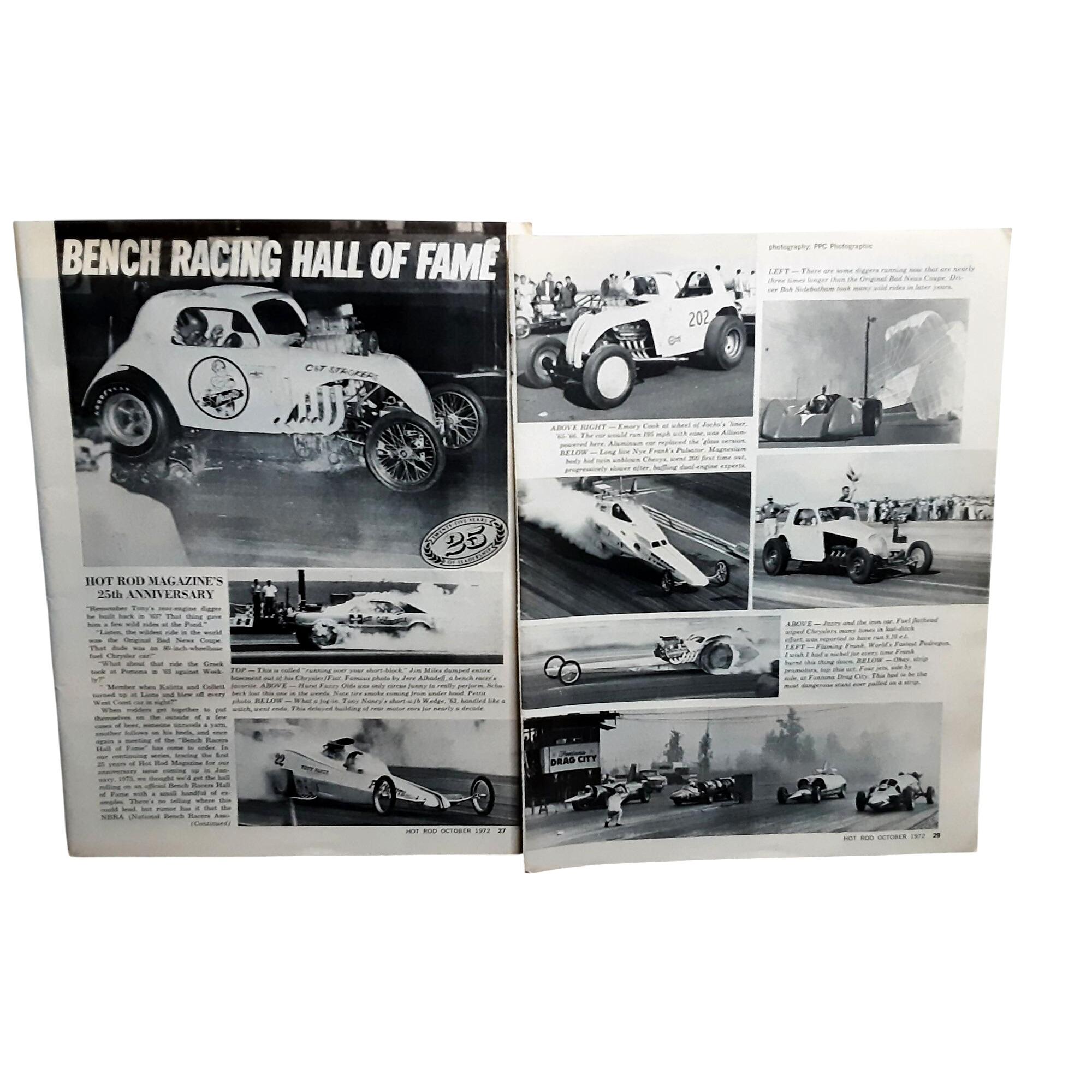 1972 Hot Rod Bench Racing Hall of Fame Drag Racing Article NHRA 4 Pages ...