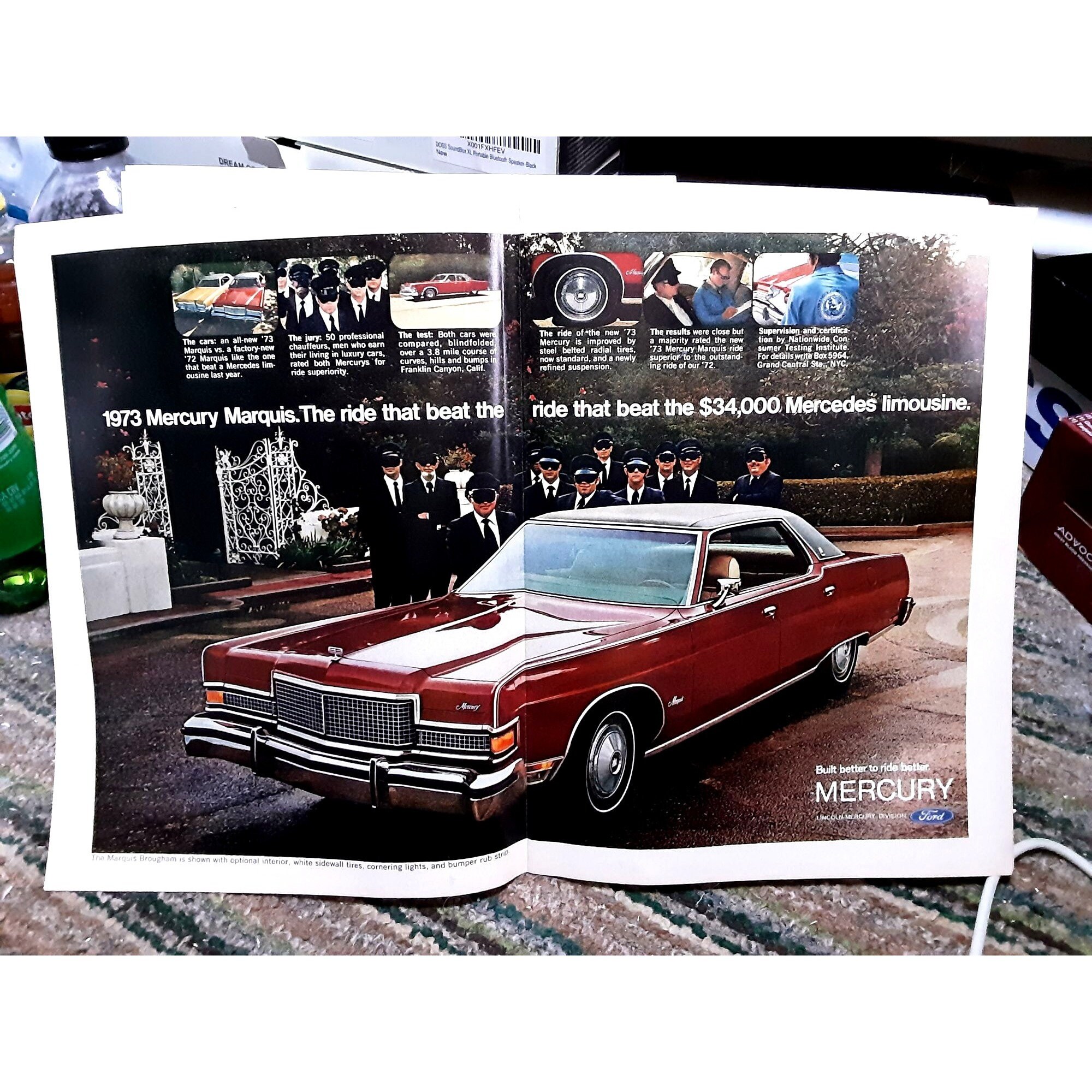 1972 1973 Mercury Marquis Car Auto Vintage Print Ad 70s Original