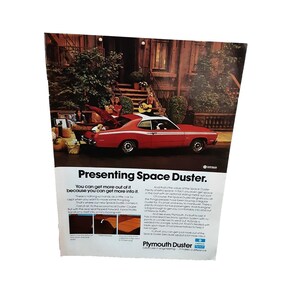 1973 Dodge Space Duster Red Color Car Original Print Ad vintage 70s