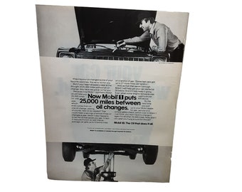 1978 Mobil 1 Motor Oil Does It All Original VIntage Print Ad
