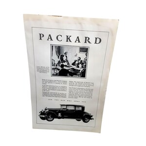 1929 Packard Print Ad – Vintage Car Advertisement – Antique Auto Ephemera – Classic Car Wall Art