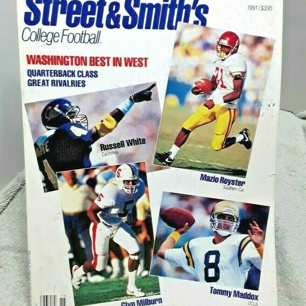 Street & Smith 1991 College Football Magazine Russell White Tommy Maddox Glyn Milburn Mazio Royster