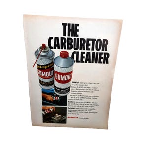 1974 Gumout Carburetor Cleaner Ad Jet Spray Automotive Vintage Print