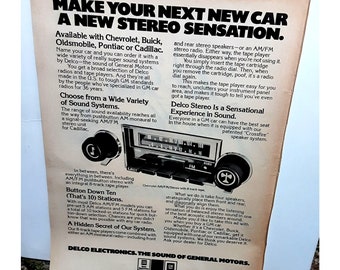 1973 GM Delco Car Stereo Sound Of General Motors Original Print Ad