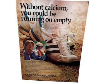 1980 Milk Calcium American Dairy Association Vintage Print Ad Original Advertisement