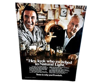 1981 Natural Light Beer with Tommy Lasorda Dodgers Original Vintage print ad 80s