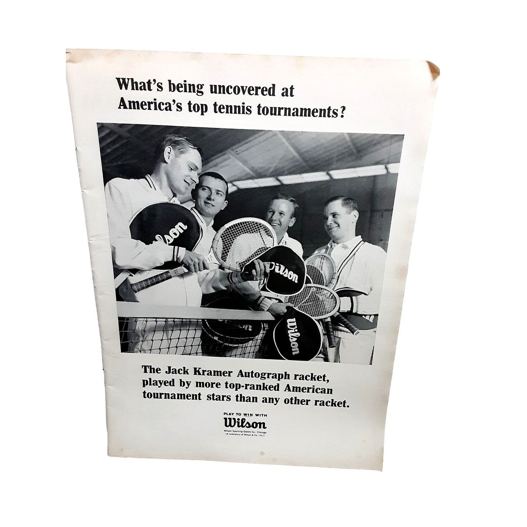 1965 Wilson Jack Kramer Tennis Racquet Racket Original Print Ad Vintage ...