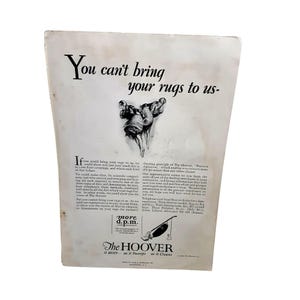 1929 Hoover Vacuum Cleaner Vintage Print Ad Original Antique Advertising