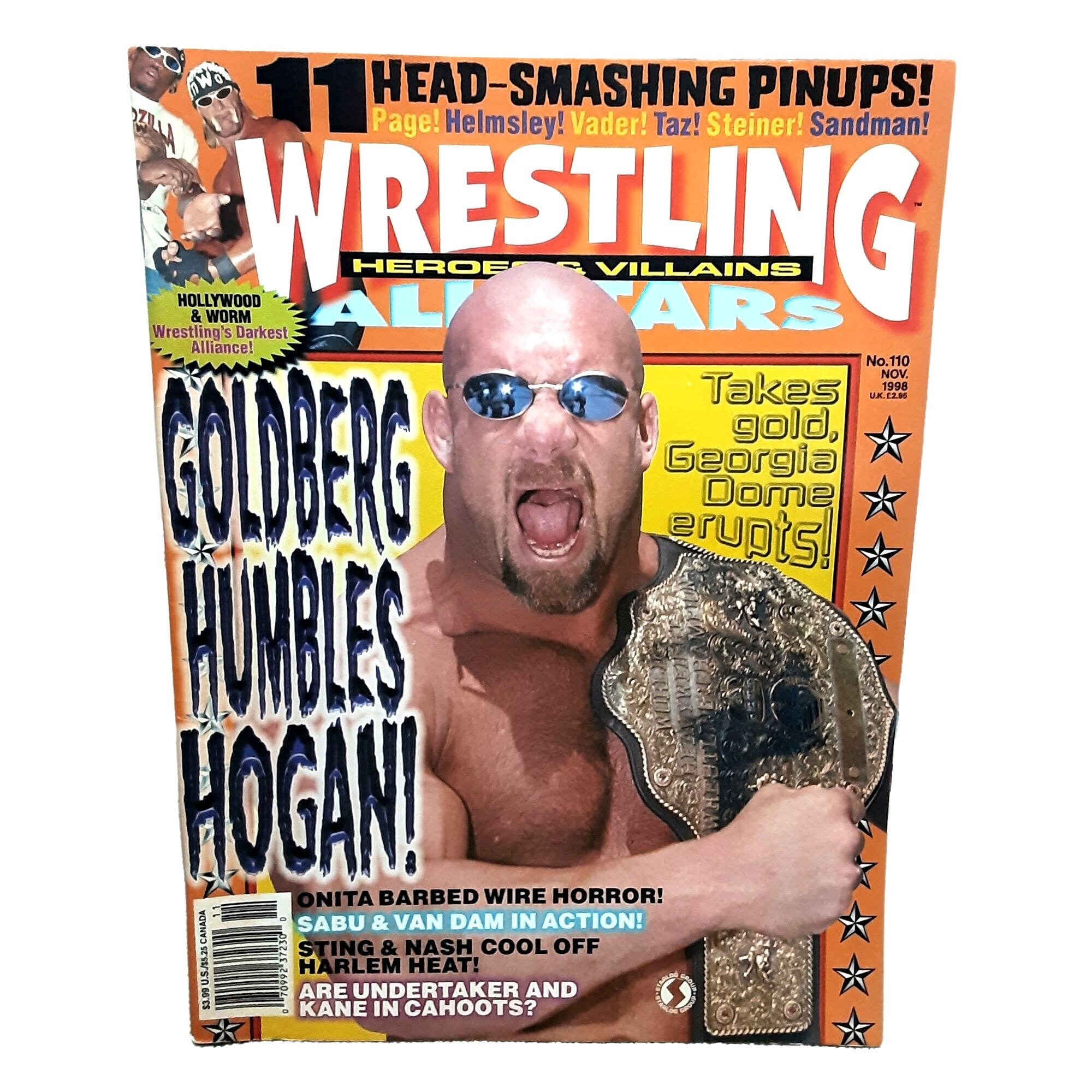 Wrestling All Stars Magazine November 1998 Goldberg Hogan Sabu