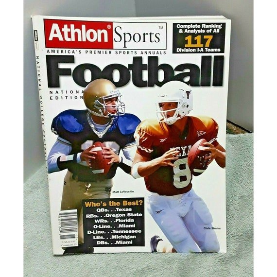 Athlon National College Football Magazine 2001 Chris Simms Etsy