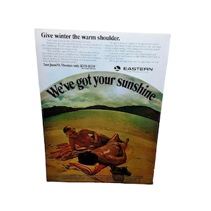 1977 Eastern Airlines Vintage Ad San Juan St. Thomas Caribbean Sunshine Trip