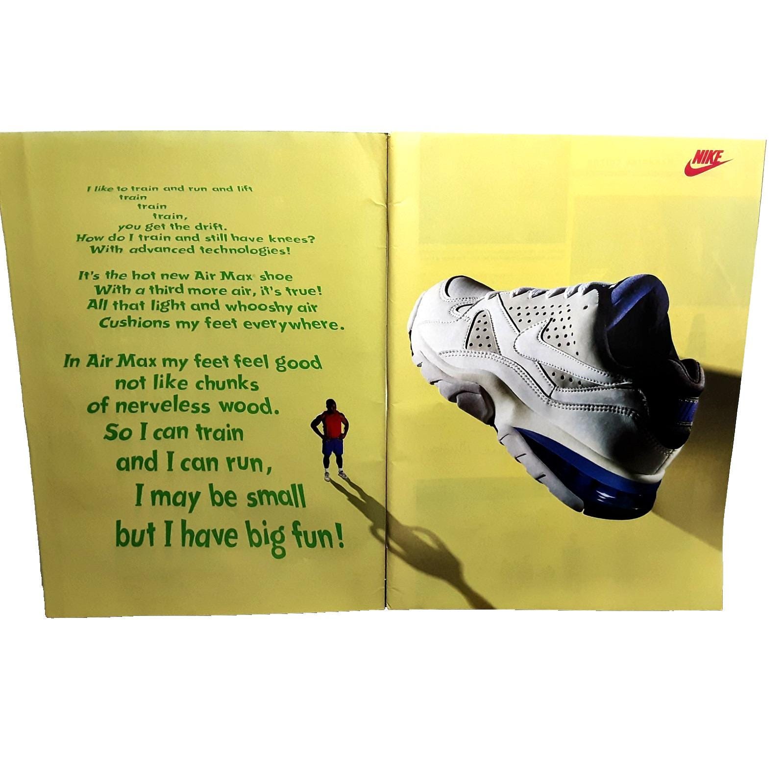 1993 Nike Air Max Vintage Print Ad 2 Page Running Shoes Sneaker 