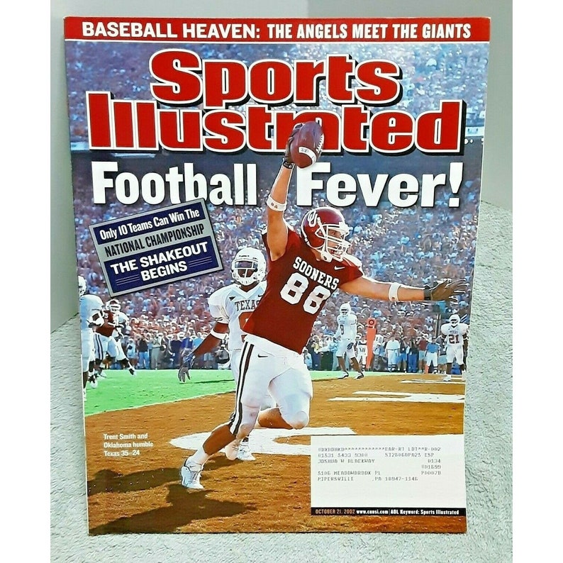 Sports Illustrated October 21 2002 Trent Smith Oklahoma Etsy