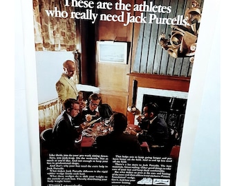1971 Jack Purcell Shoes Athlete Original Print Ad Vintage