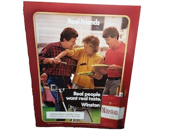 1987 Winston Cigarettes Real Friends Original Print Ad Vintage 80s