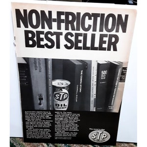 1967 STP Oil Treatment Automobile Ad Vintage Print Ad 60s Original