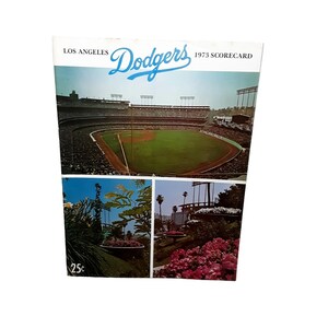 1973 Los Angeles Dodgers Padres Scorecard Magazine Dodgers Stadium