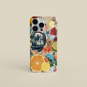 European Summer Phone Case, Italy Summer Aesthetic, Beach Collage Phone Case, iPhone 15 14 13 12 11 Pro Max, Samsung S23 S22 S21