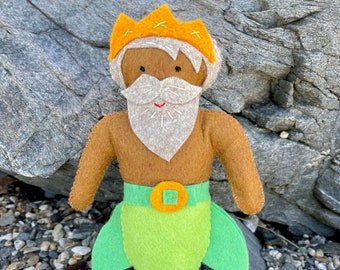 Merman Sewing Kit, Felt Merman Kit, Merman Doll, Beginner Sewing Kit, DIY Sewing, Hand-Stitching - 'Poseidon' Heidi Boyd