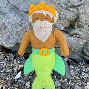Merman Sewing Kit, Felt Merman Kit, Merman Doll, Beginner Sewing Kit, DIY Sewing, Hand-Stitching - &#39;Poseidon&#39; Heidi Boyd
