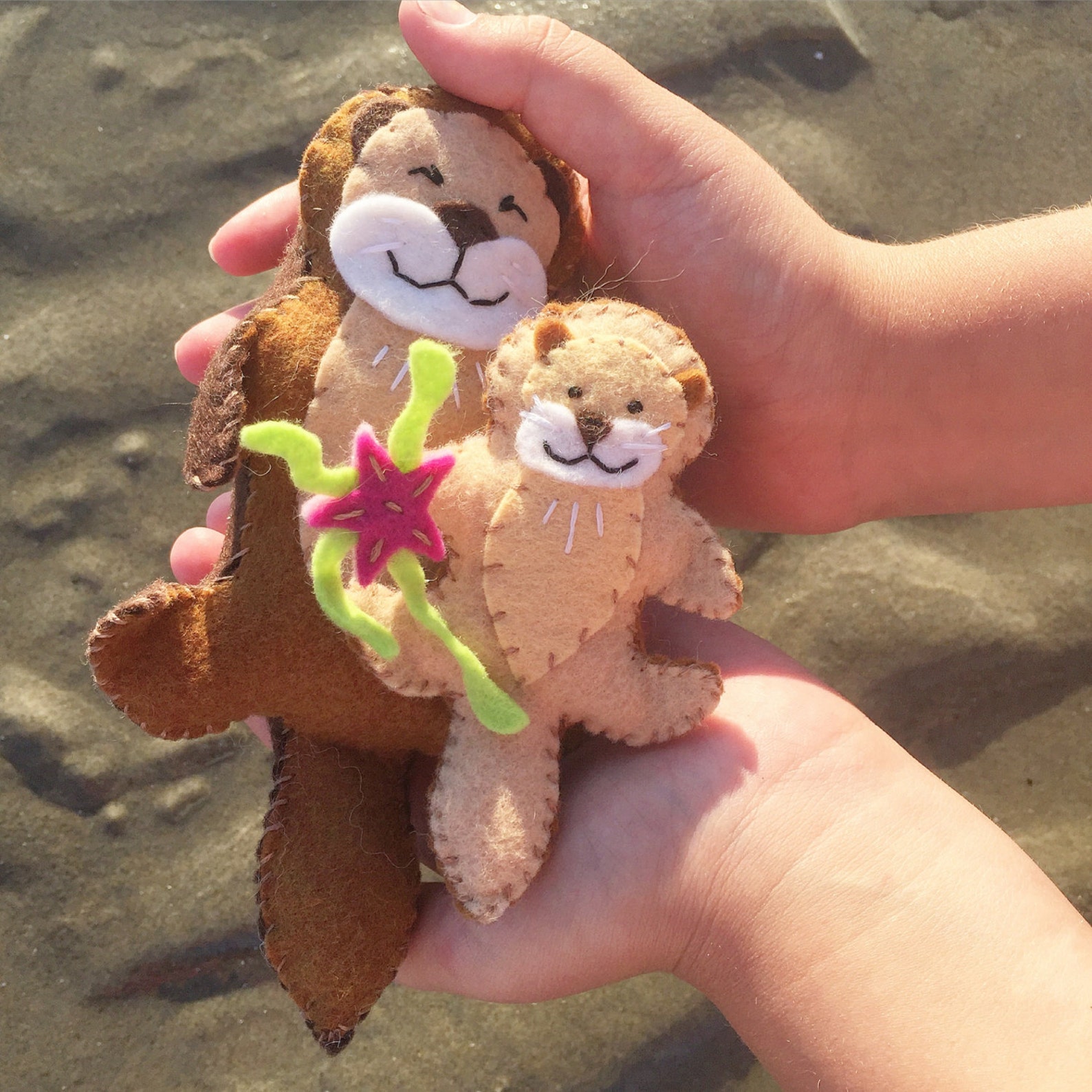 Otters Sewing Kit Felt Otter Ornaments Felt Animal craft Etsy