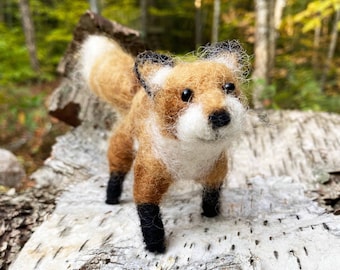 Fox Naaldvilt Kit, Poseable Fox, DIY Kit, Brown Fox, Needle-felting Kit, Fox Kit, Beginner Felting Kit, Heidi Boyd