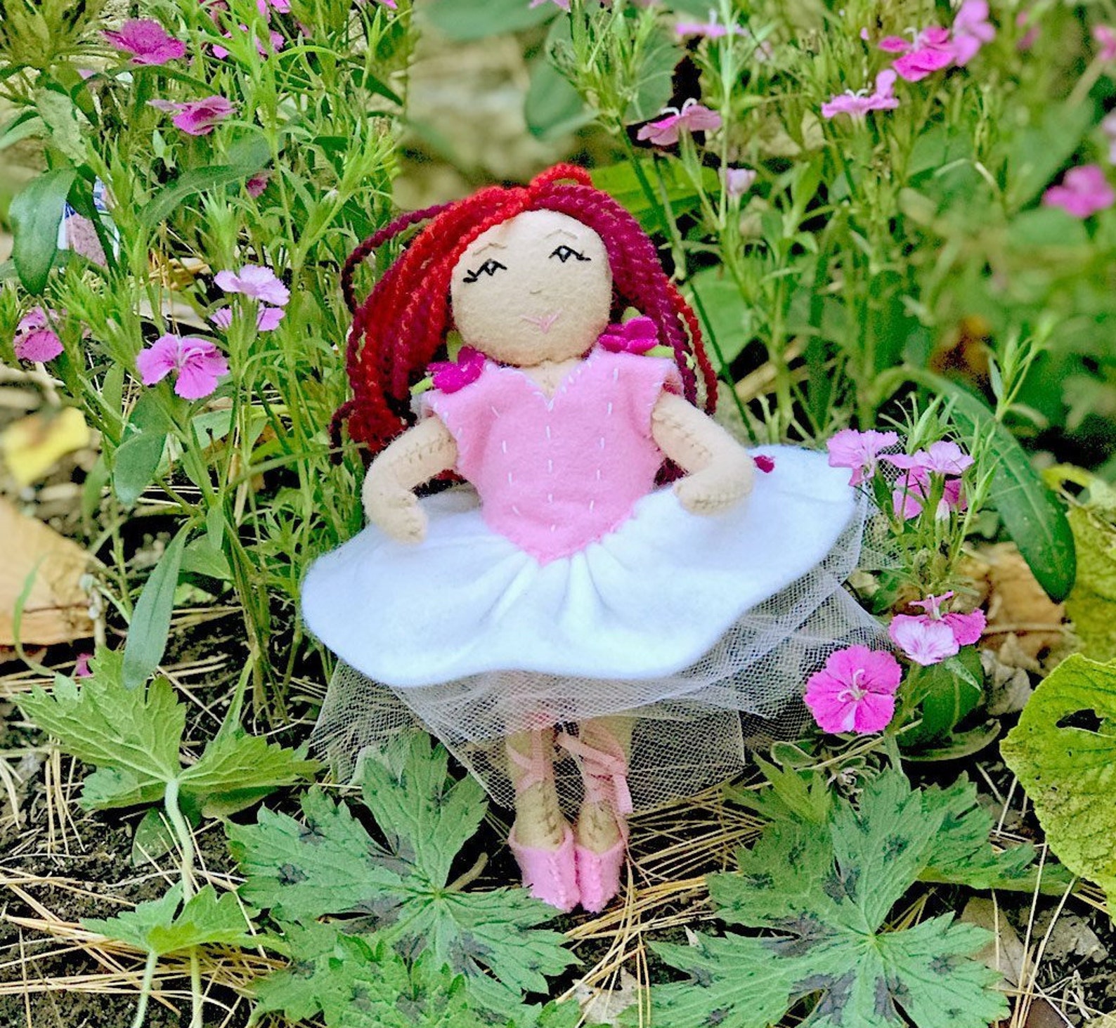 ballerina dress and pointe shoes, fairy fashion kit, doll clothes kit, tutu dress and ballet shoes, fairy clothes, doll clothes