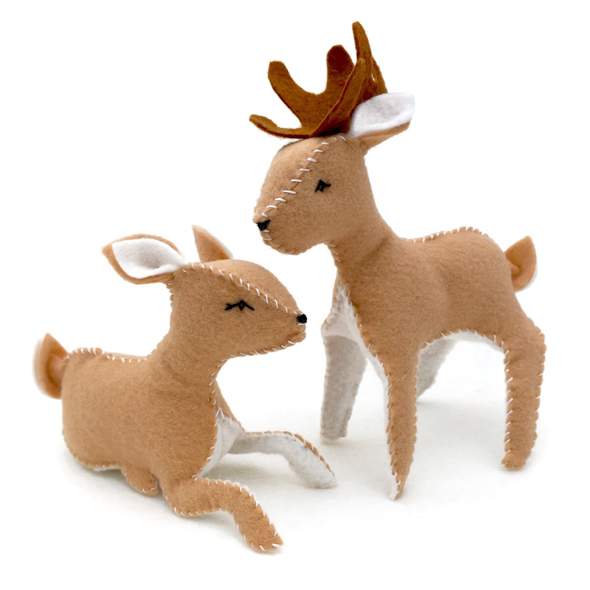 Deer Felt Sewing Kit Felt Animal Craft Kit Deer Sewing Kit Etsy