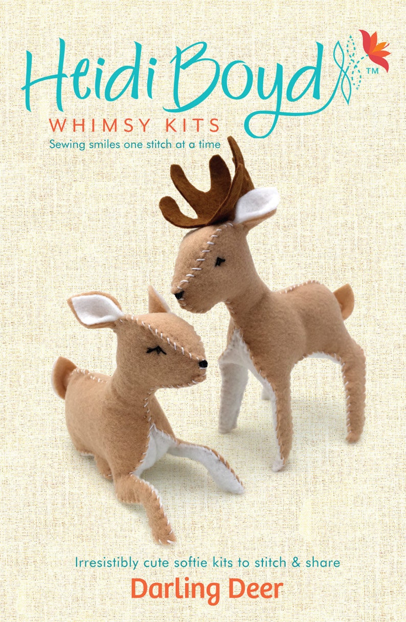 Deer Felt Sewing Kit Felt Animal Craft Kit Deer Sewing Kit Etsy