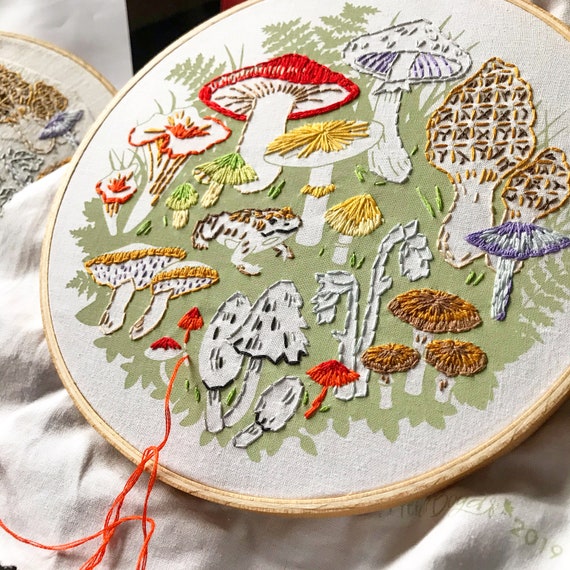 Mushroom Embroidery, Nature Studies Embroidery Kit, Mushroom Ring  Embroidery, DIY Embroidery Kit, Heidi Boyd 