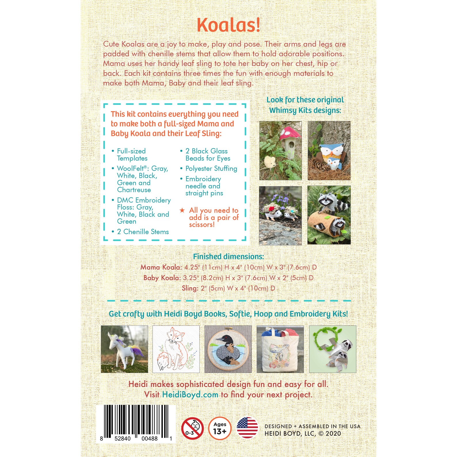 Koala Sewing Kit Felt Koala Craft Kit Koalas Koala Joey Etsy