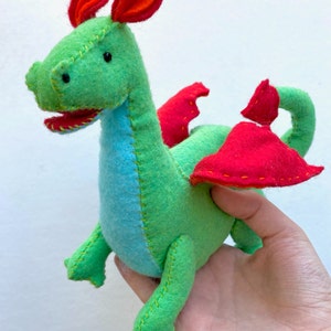 Dragon Sewing Kit, Dragon Craft Kit, Felt Dragon, Dragon Ornament, Beginner Sewing Kit, DIY Sewing, Hand Stitching, Dragon Softie image 2