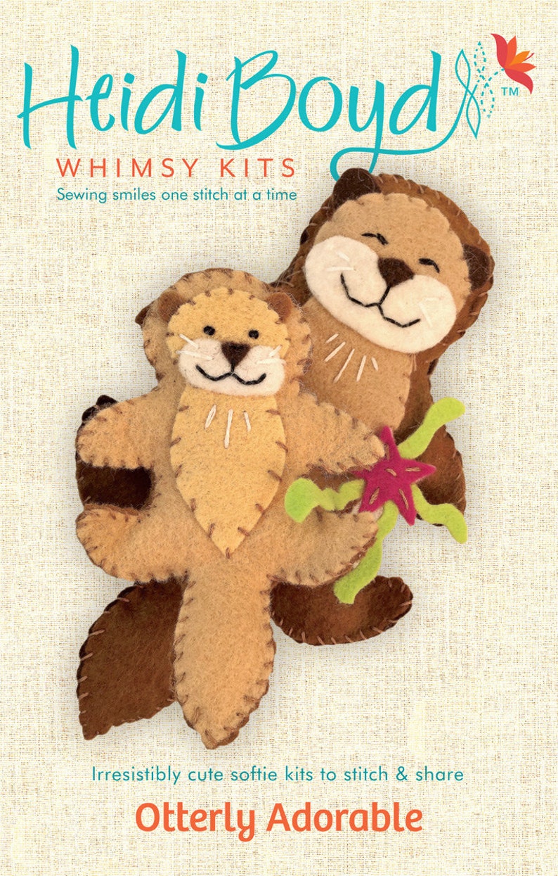 Otters Sewing Kit Felt Otter Ornaments Felt Animal craft Etsy
