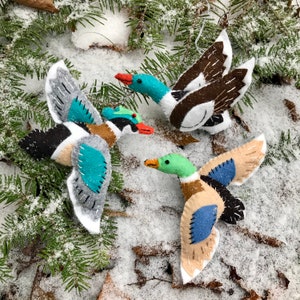 Mallard, Merganser and Wood Duck Ornaments, Duck Sewing Kit, Felt Ornaments, Duck Ornaments, Felt Craft Kit, Ornament Sewing Kit