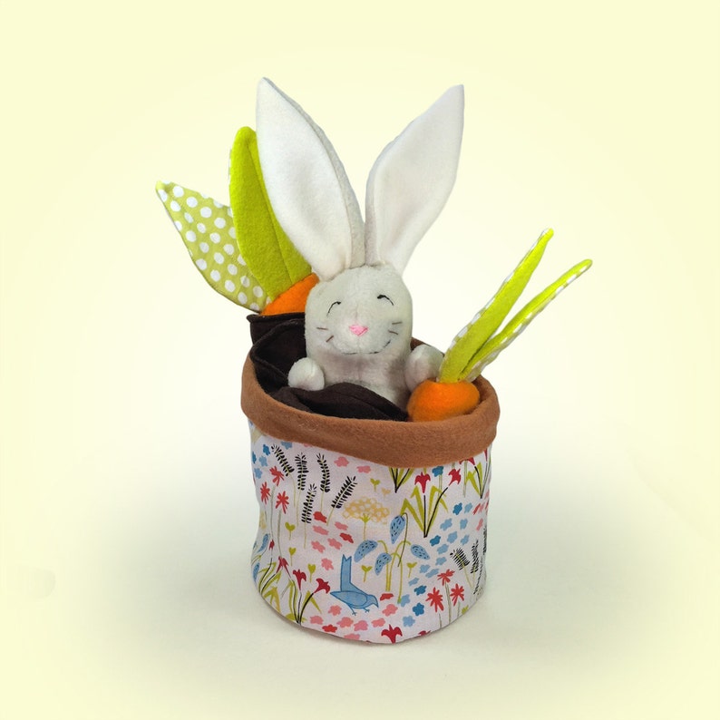 Bunny PDF Pattern, DIY Sewing, Pop up Bunny Toy, Flowerpot, Beginner Sewing Pattern, Bunny Softie image 3