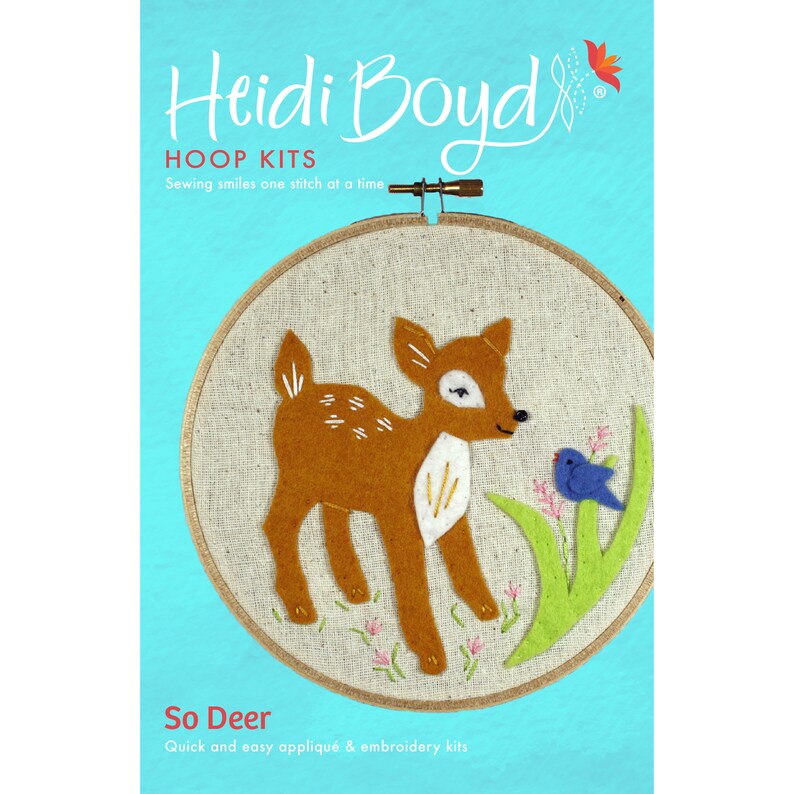 Deer Embroidery Felt Deer Woolfelt Applique Embroidery Kit Etsy