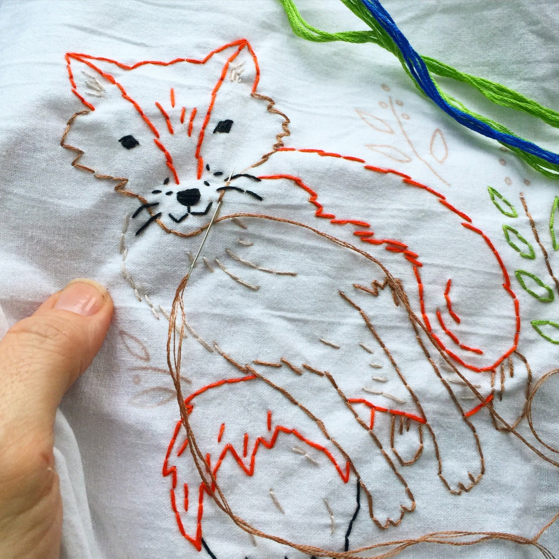 Fox Tea Towel Embroidery Kit Beginner Sewing Kit DIY Etsy