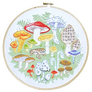 Mushroom Embroidery, Nature Studies Embroidery Kit, Mushroom Ring Embroidery, DIY Embroidery Kit, Heidi Boyd