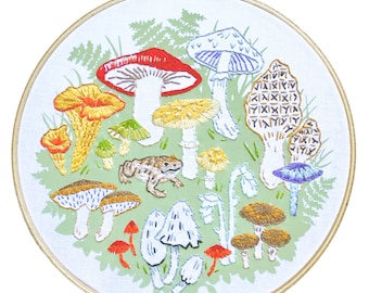 Mushroom Embroidery, Nature Studies Embroidery Kit, Mushroom Ring Embroidery, DIY Embroidery Kit, Heidi Boyd